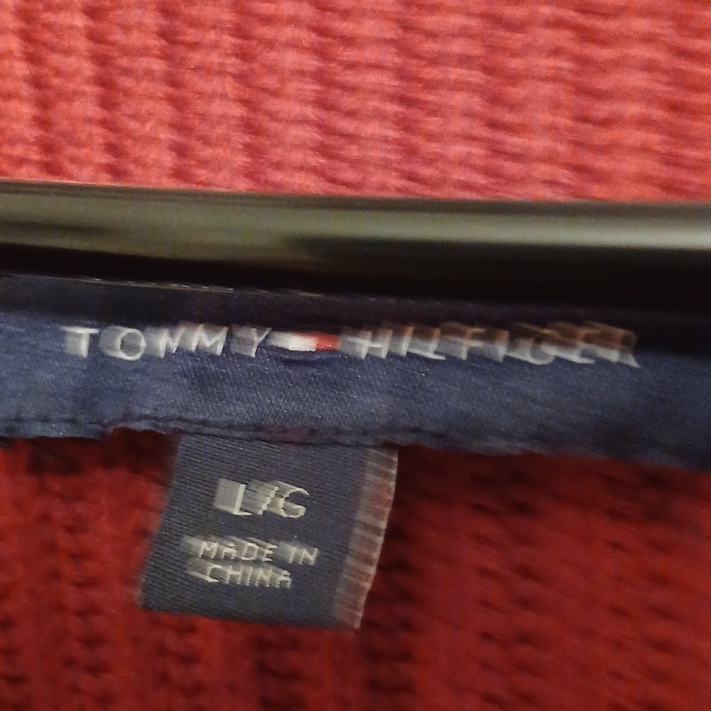 Tommy Hilfiger Scoop Neck Fisherman Sweater Womens Large Oversized Cableknit - Picture 3 of 4